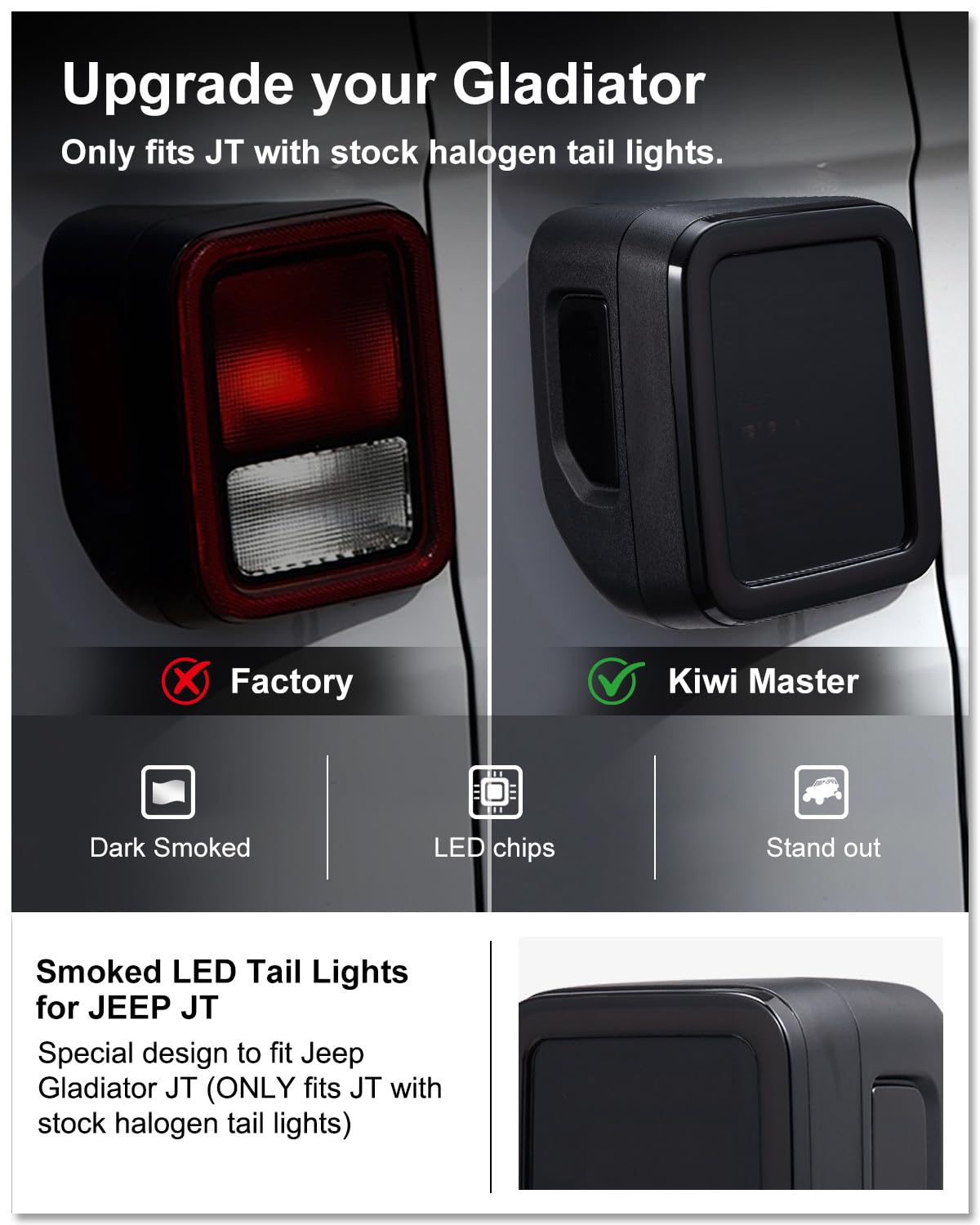 LED Tail Lights for 2020-2026 Jeep Gladiator JT