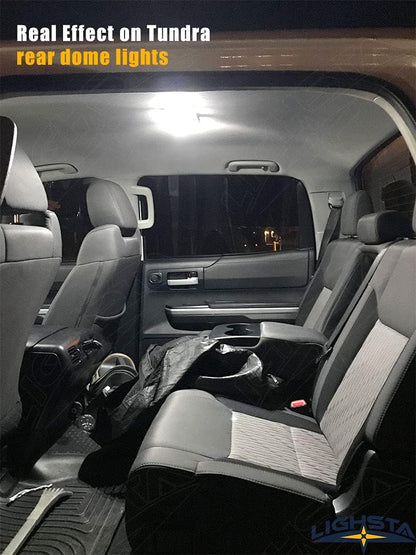 18PCS Super Bright White Interior LED Light Kit Package for 2007-2021 Toyota Tundra + Cargo Lights + License Plate Lights and Install Tool