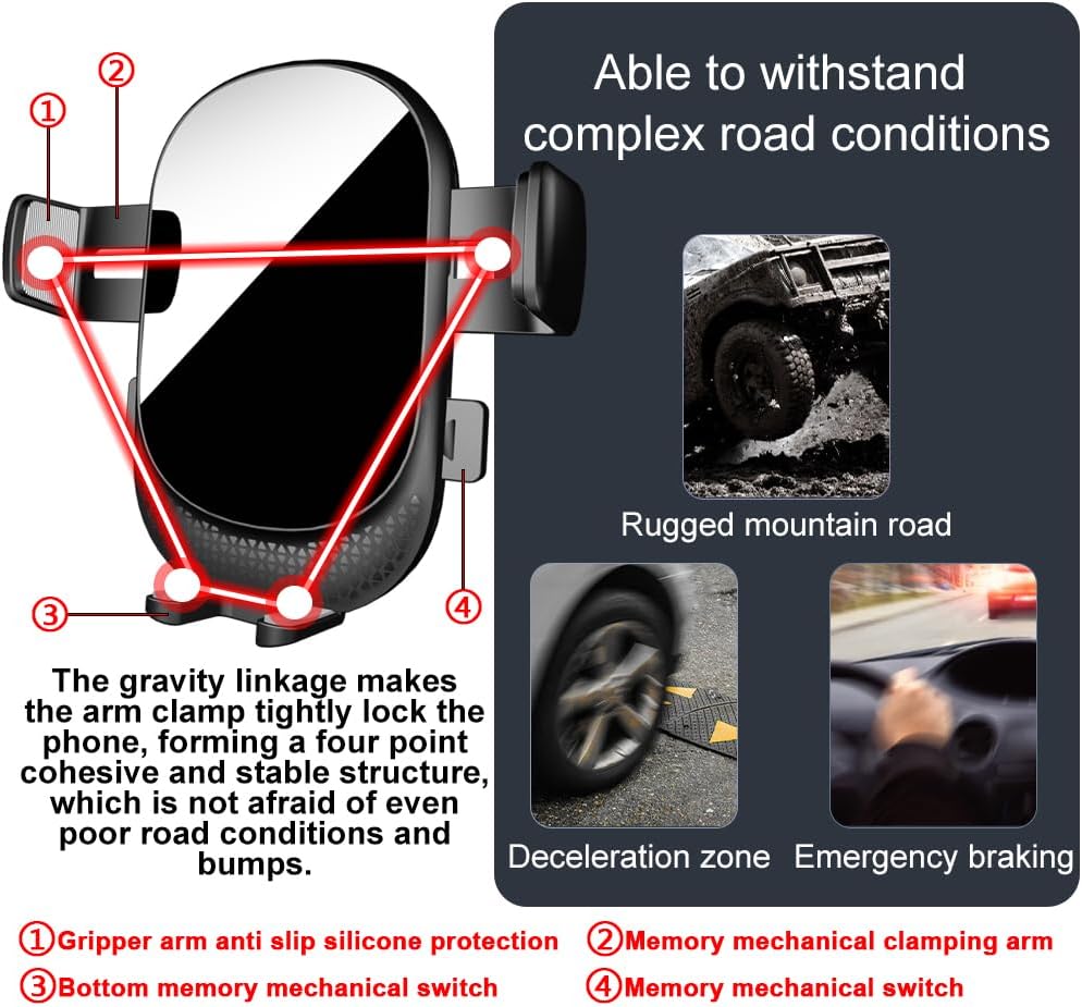Car Phone Holder for Ford Bronco Sport Auto Accessories [Only for 2021-2024 Bronco Sport] [Auto Lock Hands Free Cell Phone Mount Car fits for iPhone & All Smartphones]
