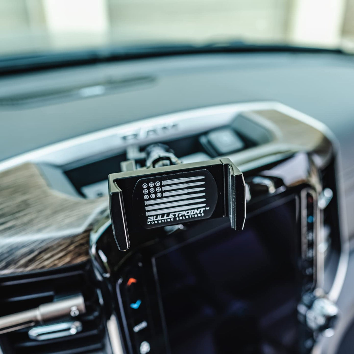Multiple Device Metal Dash Mount Cell Phone Holder Compatible with 2019+ RAM Truck 1500, 2500, 3500, TRX, RHO