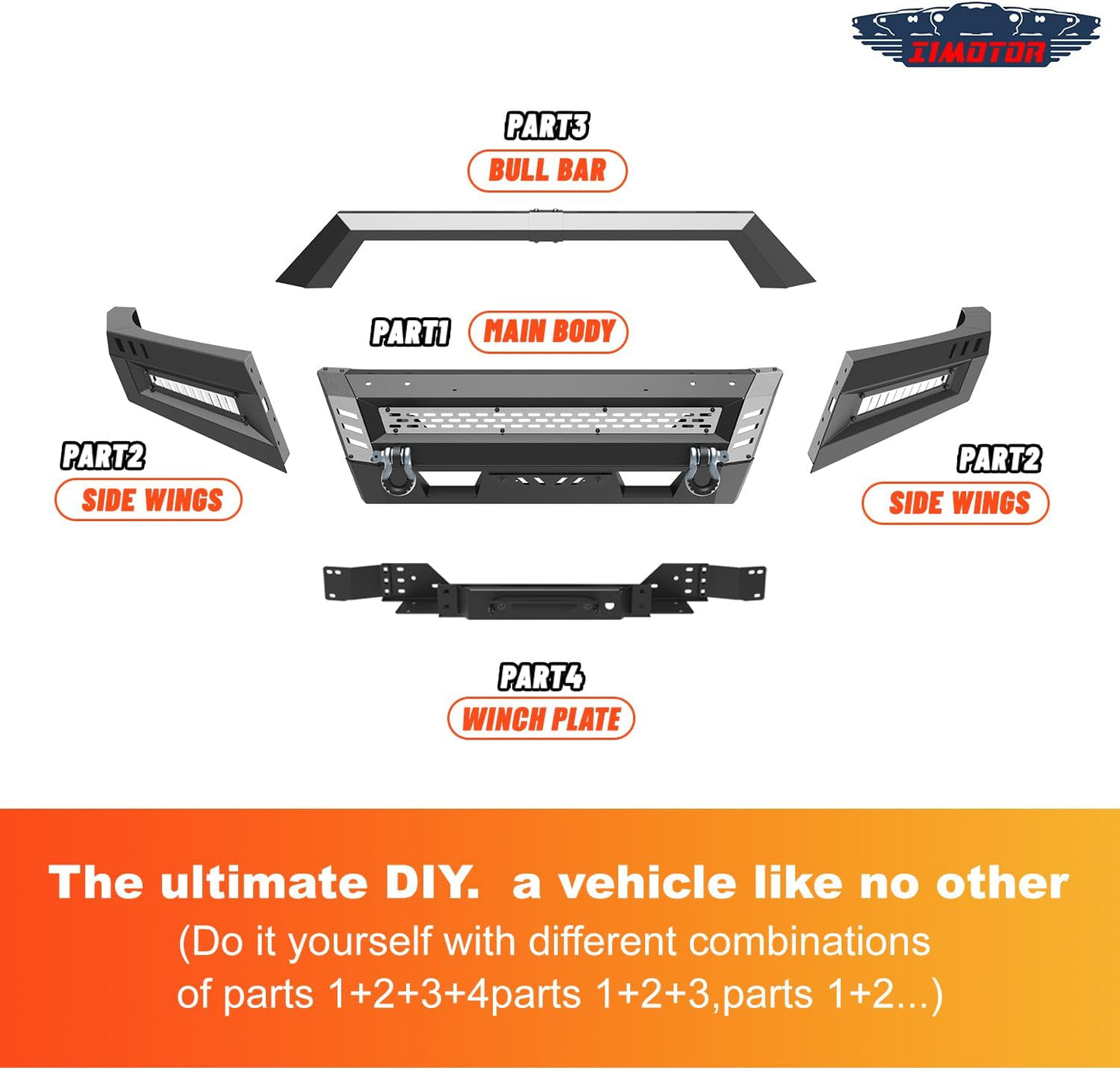 Front Hidden Winch Plate for 2014-2021 Toyota Tundra with Flip-up Licence Plate Mounting Bracket
