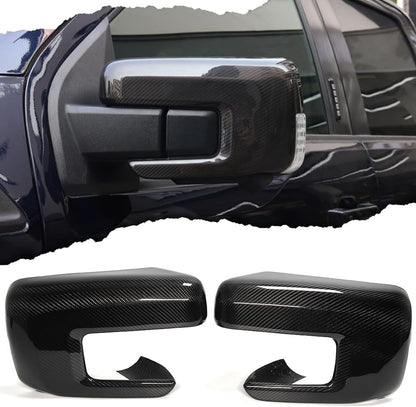 Dry Carbon Fiber Side Mirror Cap Cover for Ford F150 F-150 Raptor R Shelby Lariat Platinum 2021 2022 2023 2024,Sideview Rearview Mirror Overlay