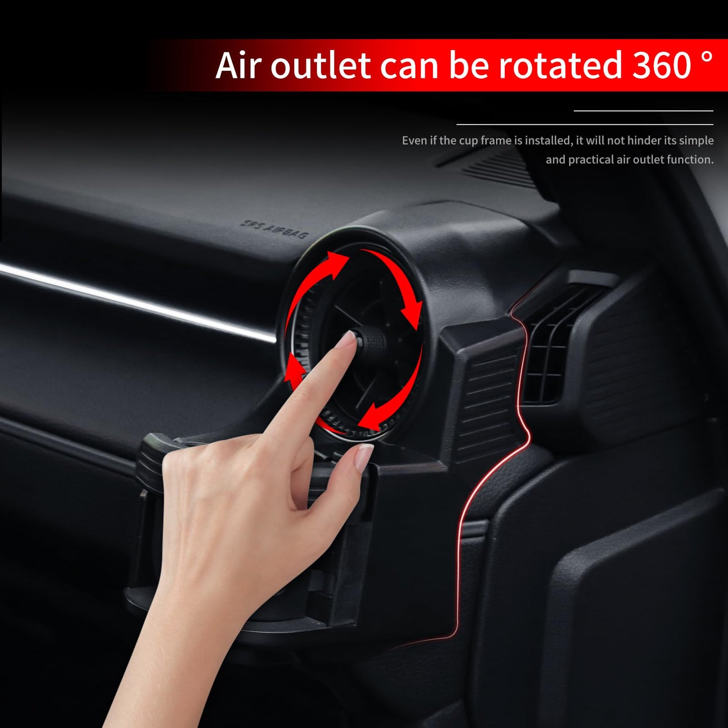 Multifunction Air Vent Cup Holder For Toyota Land Cruiser 250 2024-2026