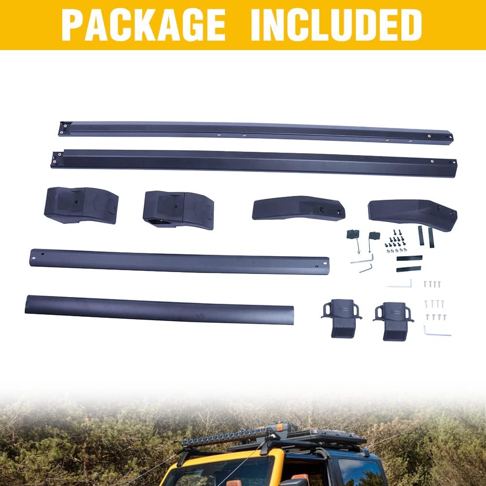 4PCS Roof Rack Rails Cross Bars Kit Fit for Ford Bronco Hard TOP 2Door & 4Door 2021 2022 2023