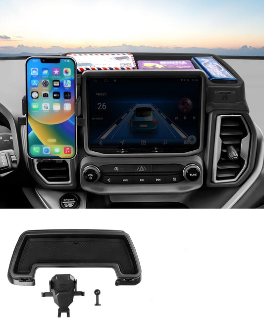 Autorder Phone Holder Mount for 2021 2022 2023 2024 Ford Bronco Sport Accessories Center Console Dashboard Organizer with Phone Stand with Anti-Slip Mat