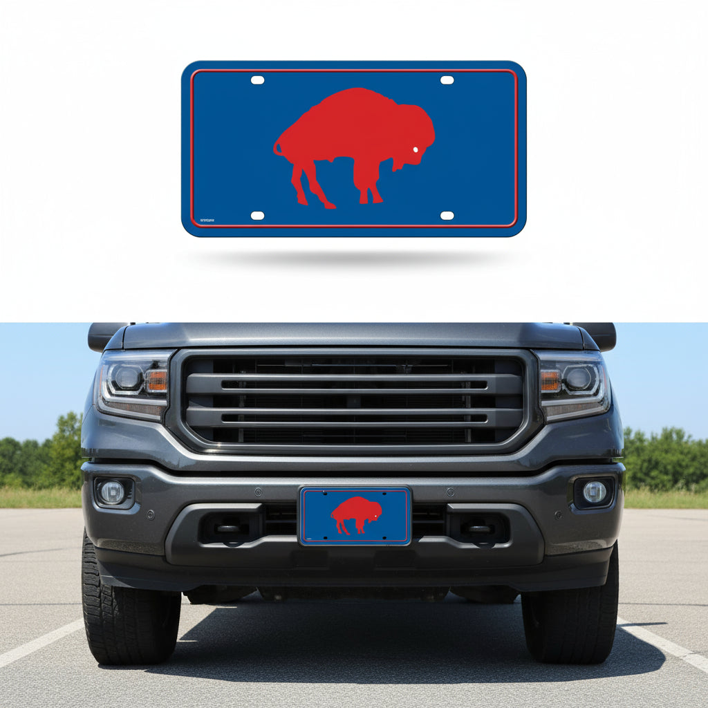 Rico Industries NFL Football Modern Retro Metal Auto Tag 6" x 12" - Great for Truck/Car/SUV