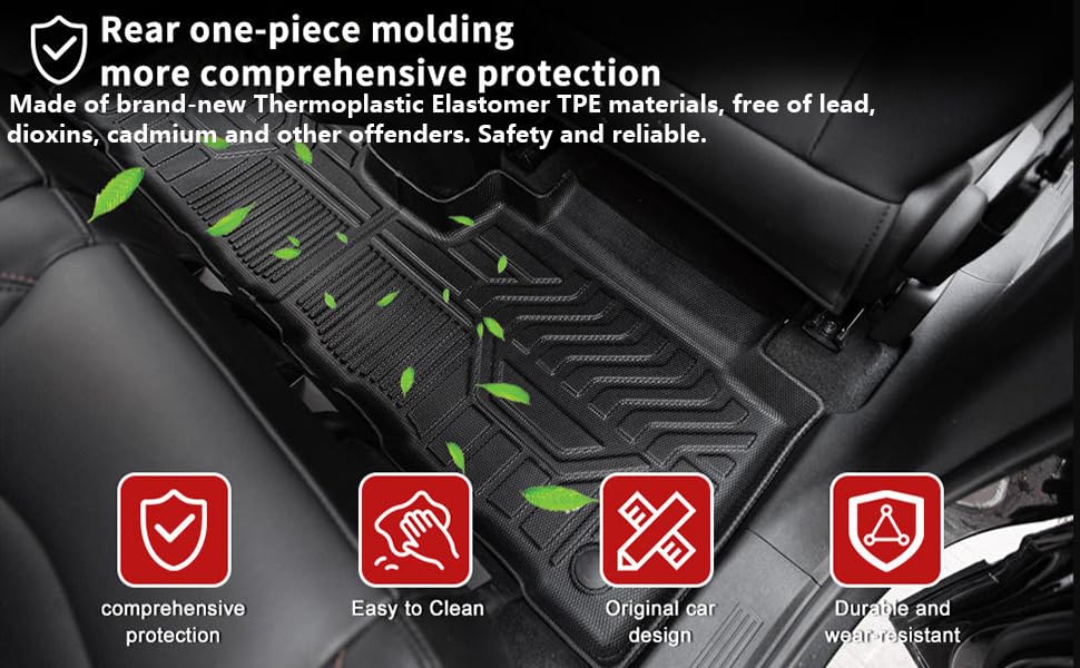 All Weather TPE Floor Liners for 2016-2023 Toyota Tacoma Double Cab