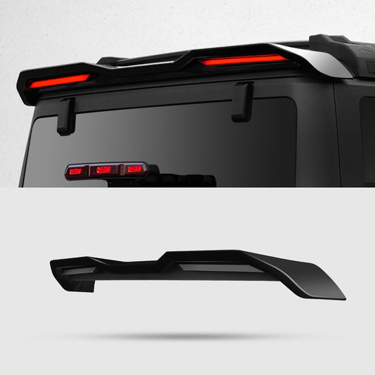 Rear Roof Spoiler for Ford Bronco 2021-2025, High Position Rear Tail Spoiler with LED Tail Light Accessories, Brake Light/Running Light/Turn Signal Light, Wing Lip Spoiler (Gloss Black)