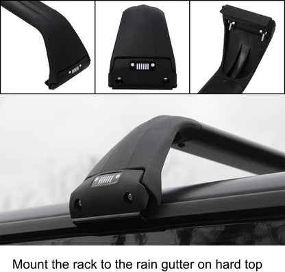 Snailfly Black Luggage Roof Rack Fit for 2007-2025 Jeep Wrangler JK JL Gladiator JT 2&4 Door Cross Bars
