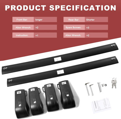 260lbs Roof Rack Cross Bars Compatible with Ford Explorer 2020 2021 2022 2023 2024, Heavy Duty Anti-Theft Lockable Aluminum Roof Rails Crossbars Rooftop Cargo Basket Carrier Luggage - OMOTOR