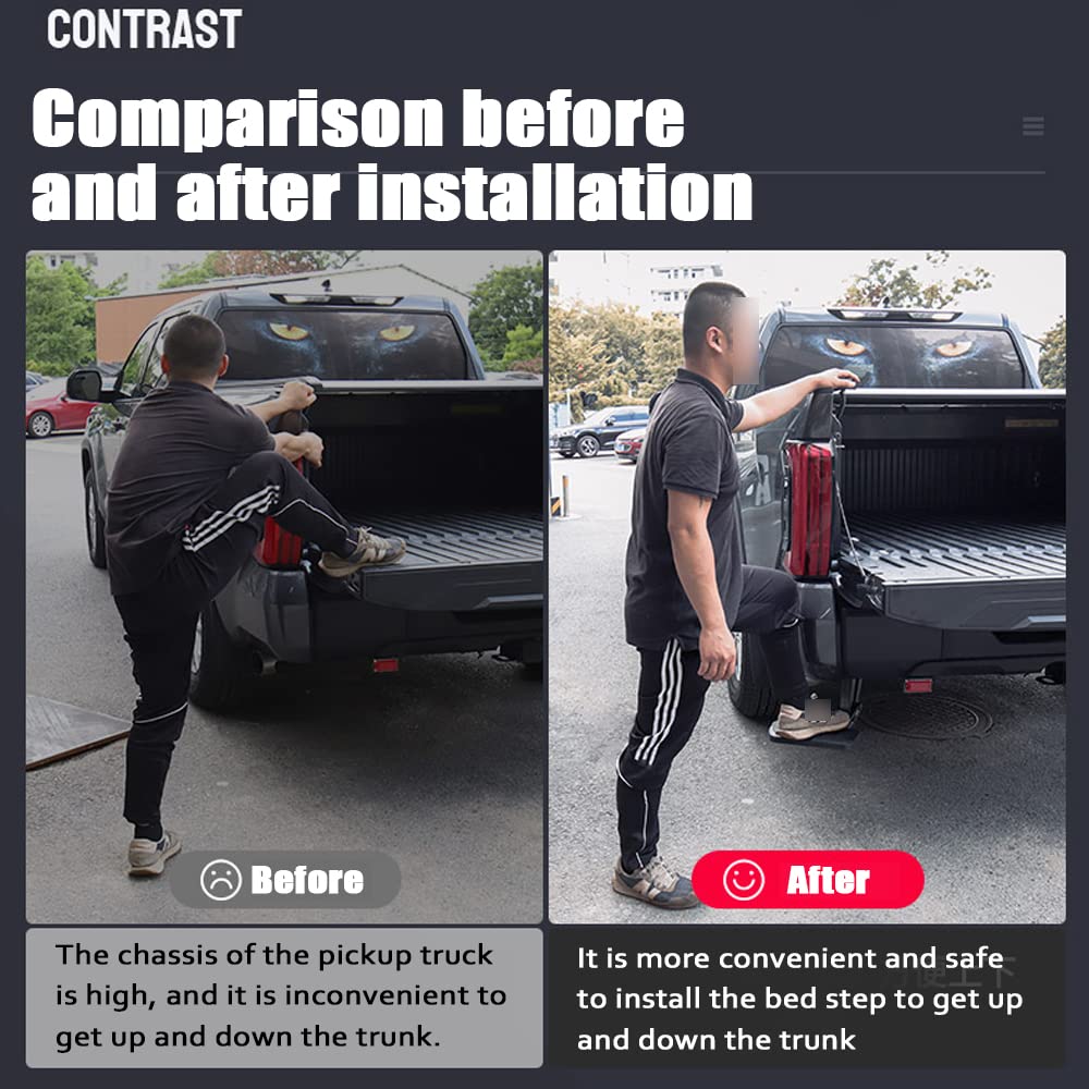 Retractable Rear Bumper Bed Step Compatible with Ford Ranger 2023-2026
