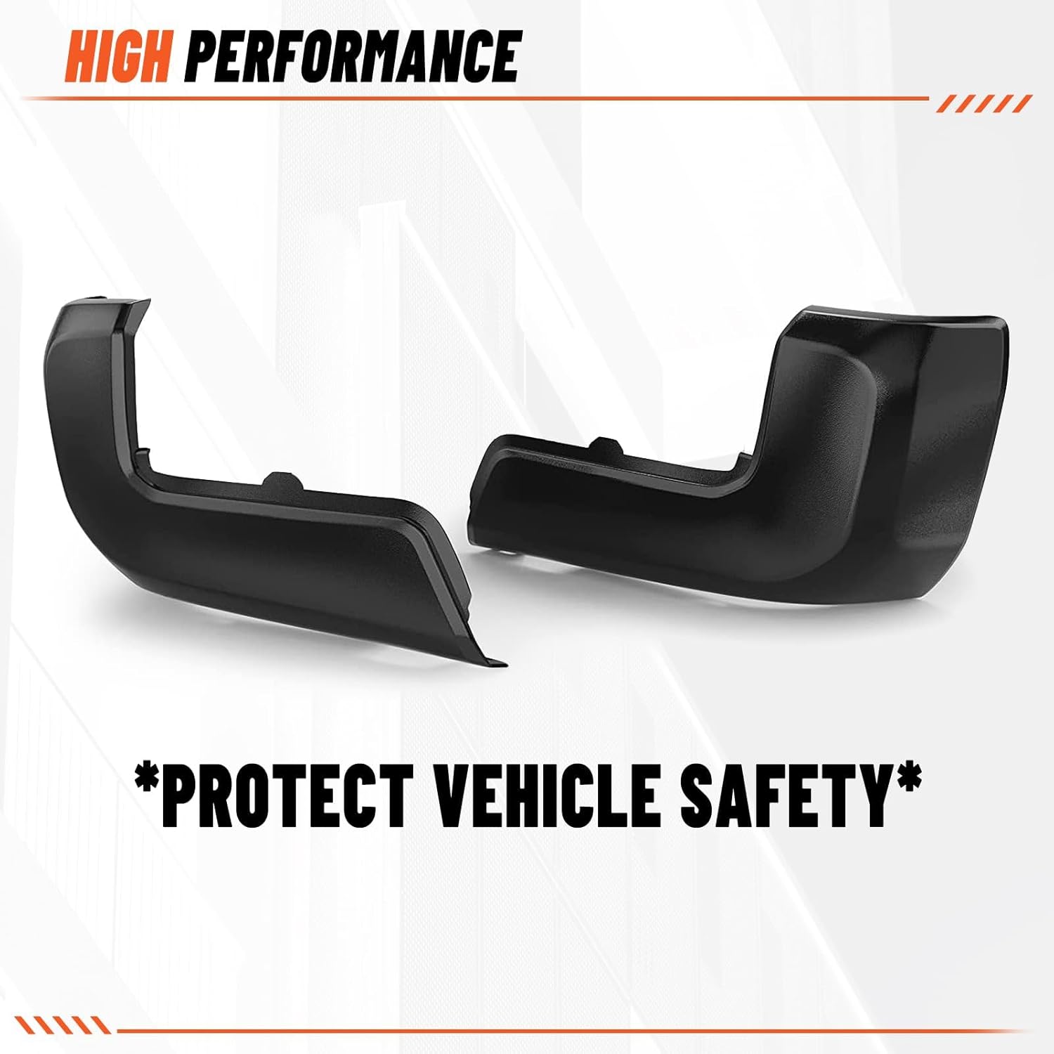 ECOTRIC Rear Bumper End Cap Compatible With 2016-2023 Toyota Tacoma W/O Sensor Hole Replace for TO1105133, TO1104133; 52156-04010, 52155-04010 Corner Cover Driver and Passenger Side Black