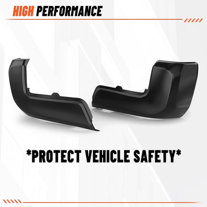 ECOTRIC Rear Bumper End Cap Compatible With 2016-2023 Toyota Tacoma W/O Sensor Hole Replace for TO1105133, TO1104133; 52156-04010, 52155-04010 Corner Cover Driver and Passenger Side Black
