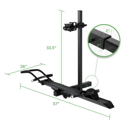 Aluminum Rack for Bicycles and Electric Bikes fits Car SUV Van RV and Trailer with 2" Receiver