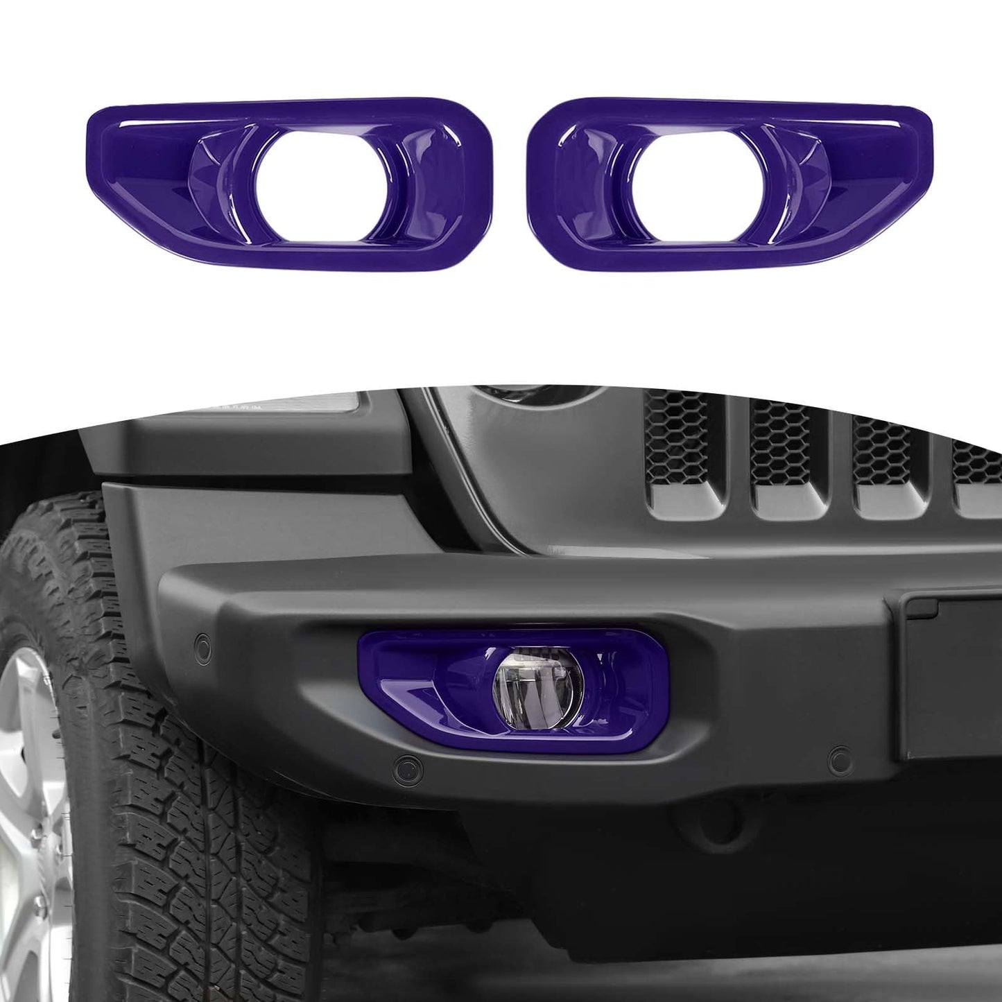 for Jeep JL Front Bumper Fog Light Cover Trim for Jeep Wrangler JL JLU 2018 up for Gladiator JT 2020 up Black Exterior Accessories 2pcs