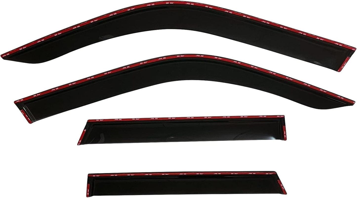 2021-2026 Tape-On Rain Guards for Ford Bronco Side Window Visor Deflectors Sport Big Bend Outer Banks Badlands 2022 2023 2024 2025