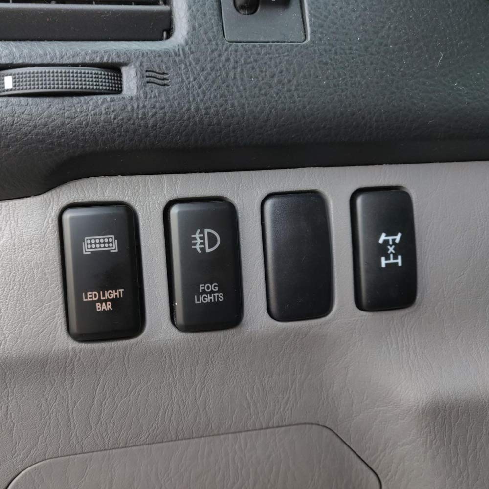 WeiSen Push Switch with Fog Lights Symbol Blue Backlight ON-Off with Connector Wire Kit Compatible with Toyota