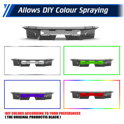 Rear Bumper Compatible with Toyota Land Cruiser LC250 2024 - 2026 with Side Wings & 2 * LED Pod Lights
