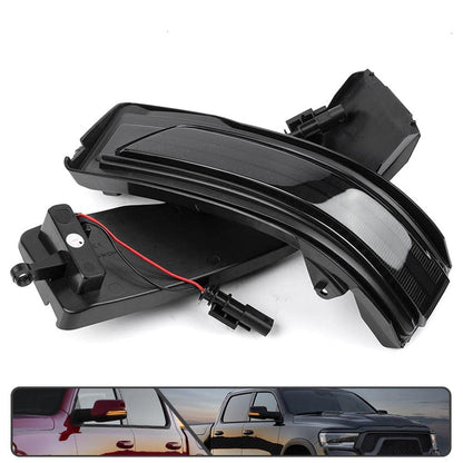 2Pcs Amber Sequential Blink Dynamic LED Side Mirror Marker Lights for Dodge Ram 1500 2019-2024