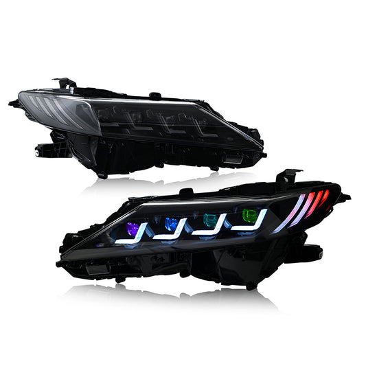 Headlights w/Amber Switchback Signal Lights Fit with 2018-2024 8th Gen Camry L, LE, SE, XLE, XSE TRD
