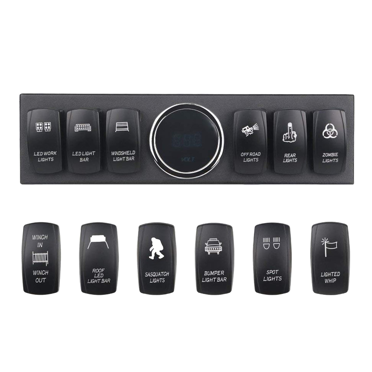 6 Gang Rocker Switch Panel Pod Compatible with Jeep Wrangler JK JKU 2007-2018