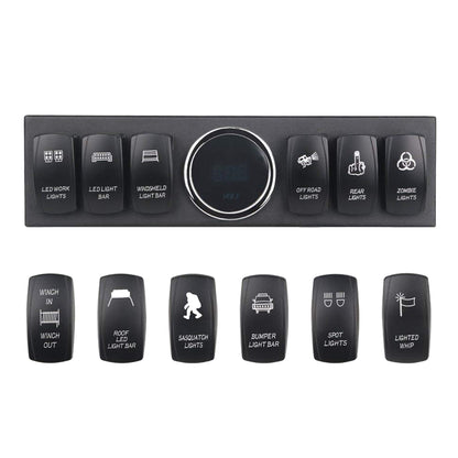 6 Gang Rocker Switch Panel Pod Compatible with Jeep Wrangler JK JKU 2007-2018 - OMOTOR