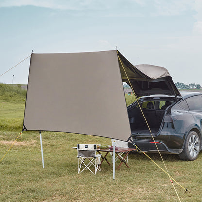 Tesla Model Y Tailgate Camping Canopy Tent - UV-Proof Sunshade Awning Custom Fit for Outdoor Travel - OMOTOR