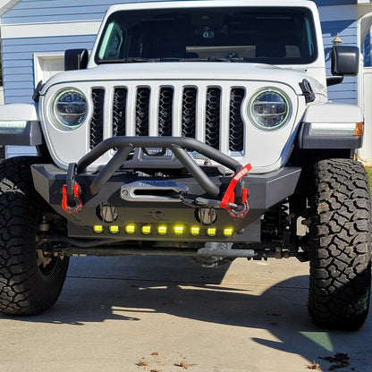 Amber Skid Plate with Integrated LED Emitters fits 2020-2024 Wrangler JL Gladiator JT - OMOTOR