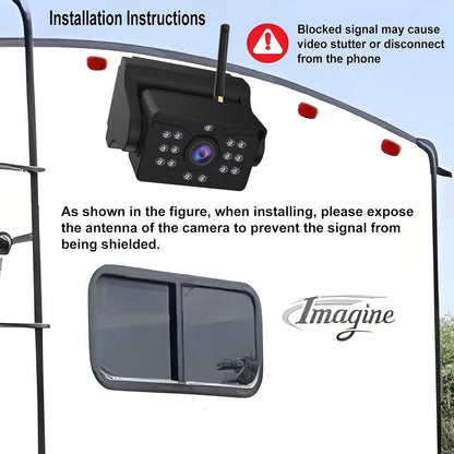 Wireless Backup Camera, Ultra Strong WiFi Signal for Hitch Gooseneck Travel Boat Horse Trailer Truck Camper RV Pickup