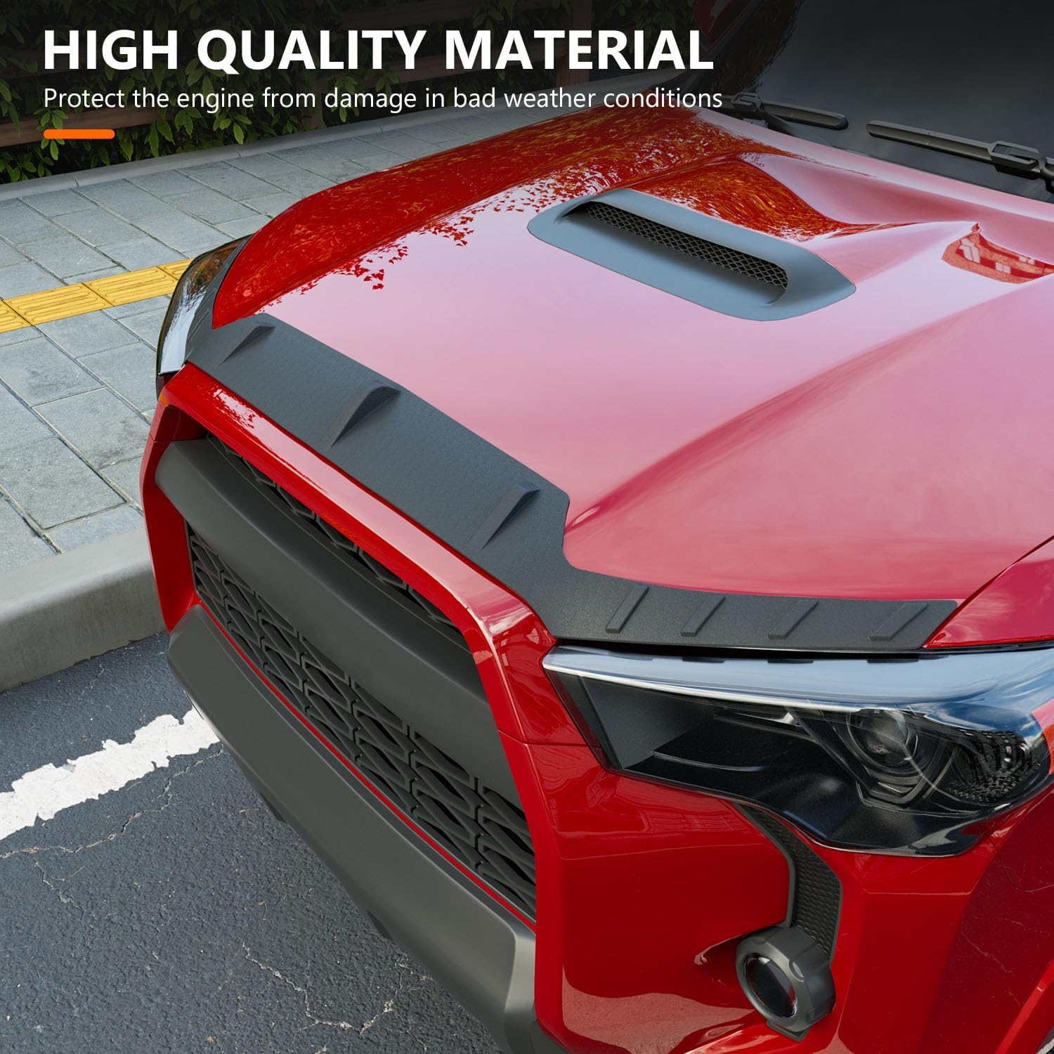 powoq Hood Deflector Compatible with 2010-2024 Toyota 4Runner Hood Protector Shield TPE Deflector Replacement for 2010-2024 Toyota 4Runner Accessories