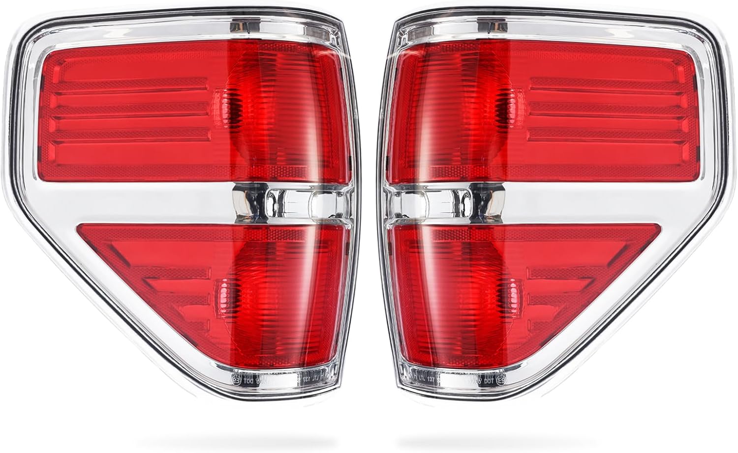 Tail Light Compatible With 2009 - 2014 Ford F150 F-150 Housing - Chrome trim