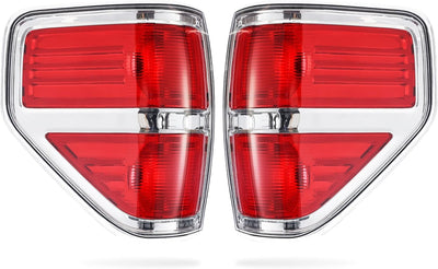 Tail Light Compatible With 2009 - 2014 Ford F150 F-150 Housing - Chrome trim