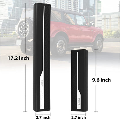 4Pcs Car Door Sill Guard Protector Compatible with Ford Bronco 4 Door 2021 2022 ABS Replacement Welcome Pedal Scuff Plate Entry Guard Sill Plate Anti Slip and Scratch Accessories - OMOTOR