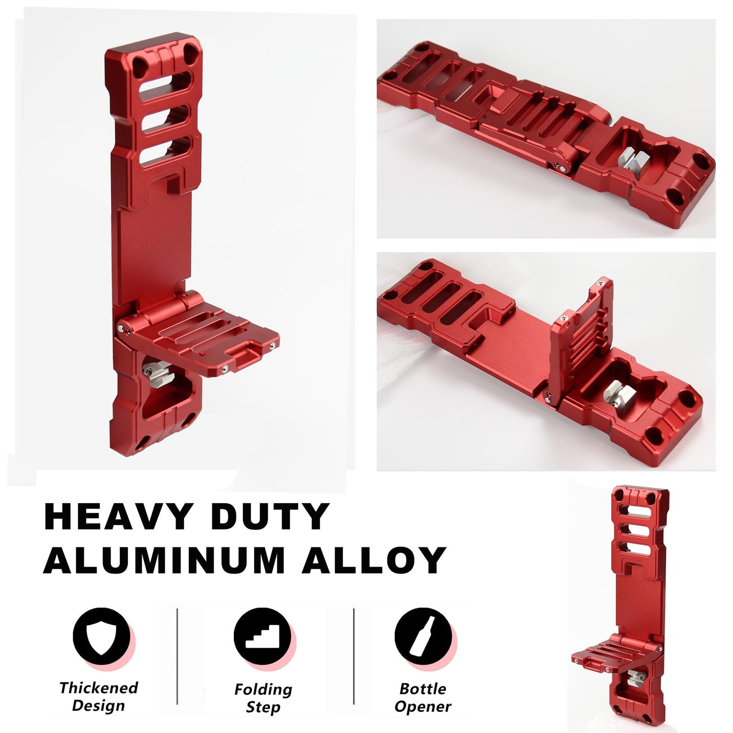 Aluminum Alloy Folding Door Hinge Step Compatible with Jeep Wrangler JK JKU JL JLU Gladiator JT 2007-2023(Not fit 2021 Gladiator)