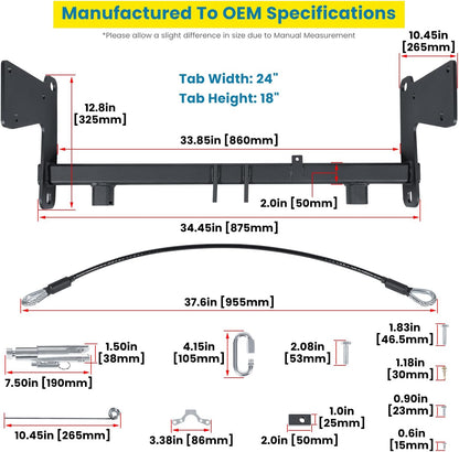 Tow Bar Base Plate Bracket for 2018-2026 Jeep Wrangler JL JLU Sports Sahara Freedom Rubicon Unlimited