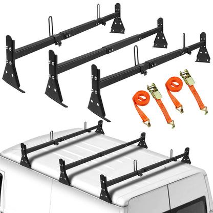 Ladder Rack for Van Compatible with Chevy Express 1500 2500 3500 Ford Econoline GMC Savana Fullsize with Rain Gutter