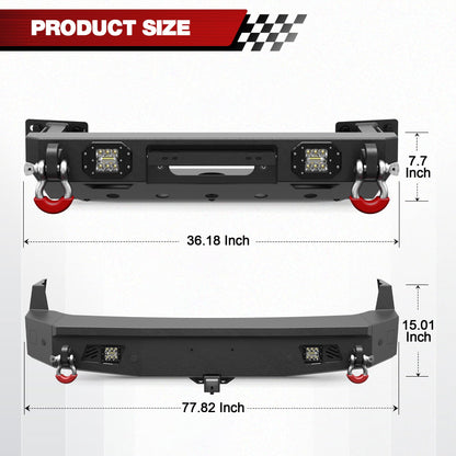 Front Lower/ Rear Bumper with LED Lights for 2024-2026 Toyota Land Cruiser 250