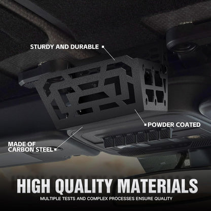 Overhead Storage Compatible with Ford Bronco 2021 2022 2023 2024 2025 2026, Console Organizer Hard Top Basket Interior Steel Storage Panel Tray (Exclude Soft Top)