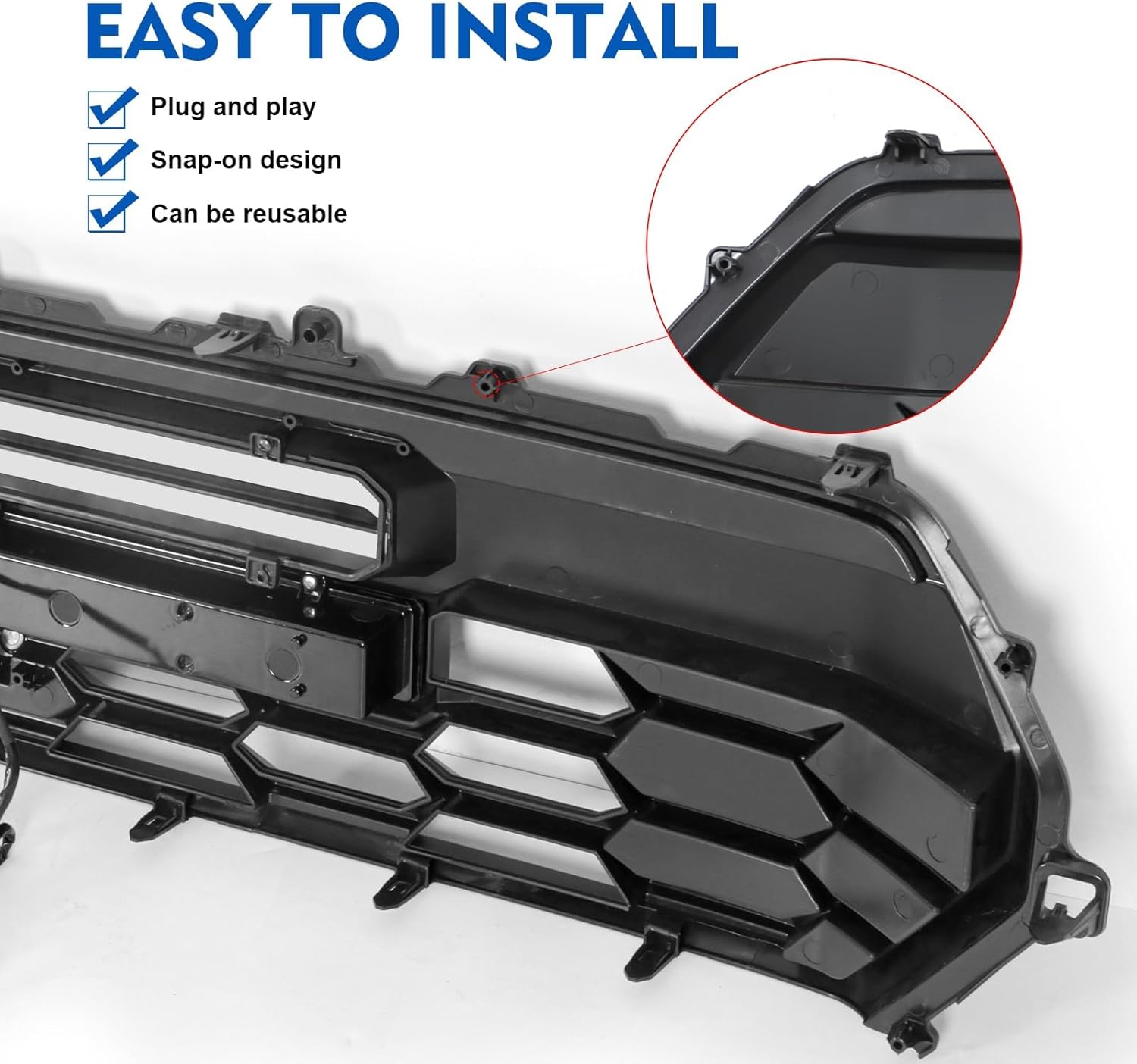 2024 Tacoma Grill Front Hollow Grill Compatible with 2024 2025 Tacoma, tacoma 2024 2025 Matte Black ABS grille, tacoma grill with LED Light