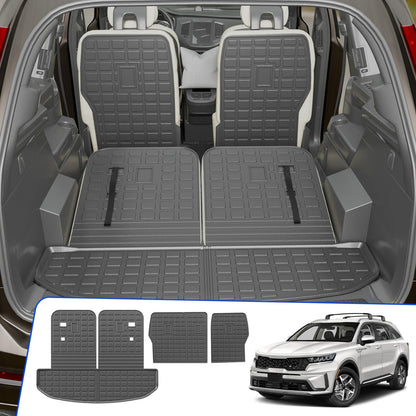 Cargo Mat + 2nd & 3rd Row Backrest Mats for 2021-2026 Kia Sorento