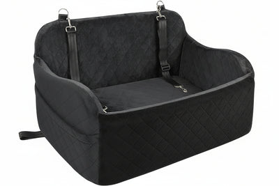 Dog Car Seat for Large Dogs, Soft Memory Foam Pet Bed with 2 Clip-On Safety Leashes, Removable & Washable, Comfortable & Secure for Travel,Installable in Car Back Seat or SUV's Trunk