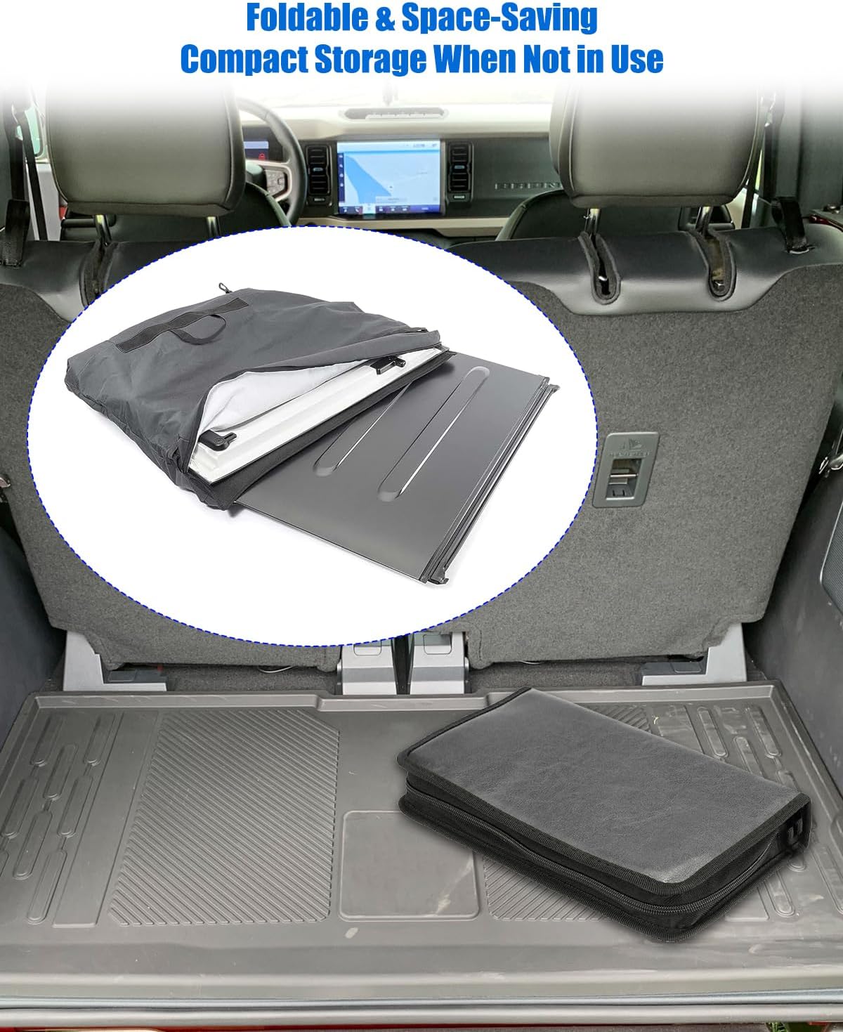 Rear Hard Top Storage Bag Compatible with Ford Bronco 2/4 Door 2021-2023, Off-Roading Accessories Roof Panel Bag