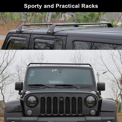 Snailfly Black Luggage Roof Rack Fit for 2007-2025 Jeep Wrangler JK JL Gladiator JT 2&4 Door Cross Bars