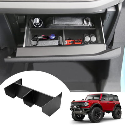 Glove Box Dividers Organizer for Ford Bronco 2021 - 2026 2/4-Door (Not for Bronco Sport)