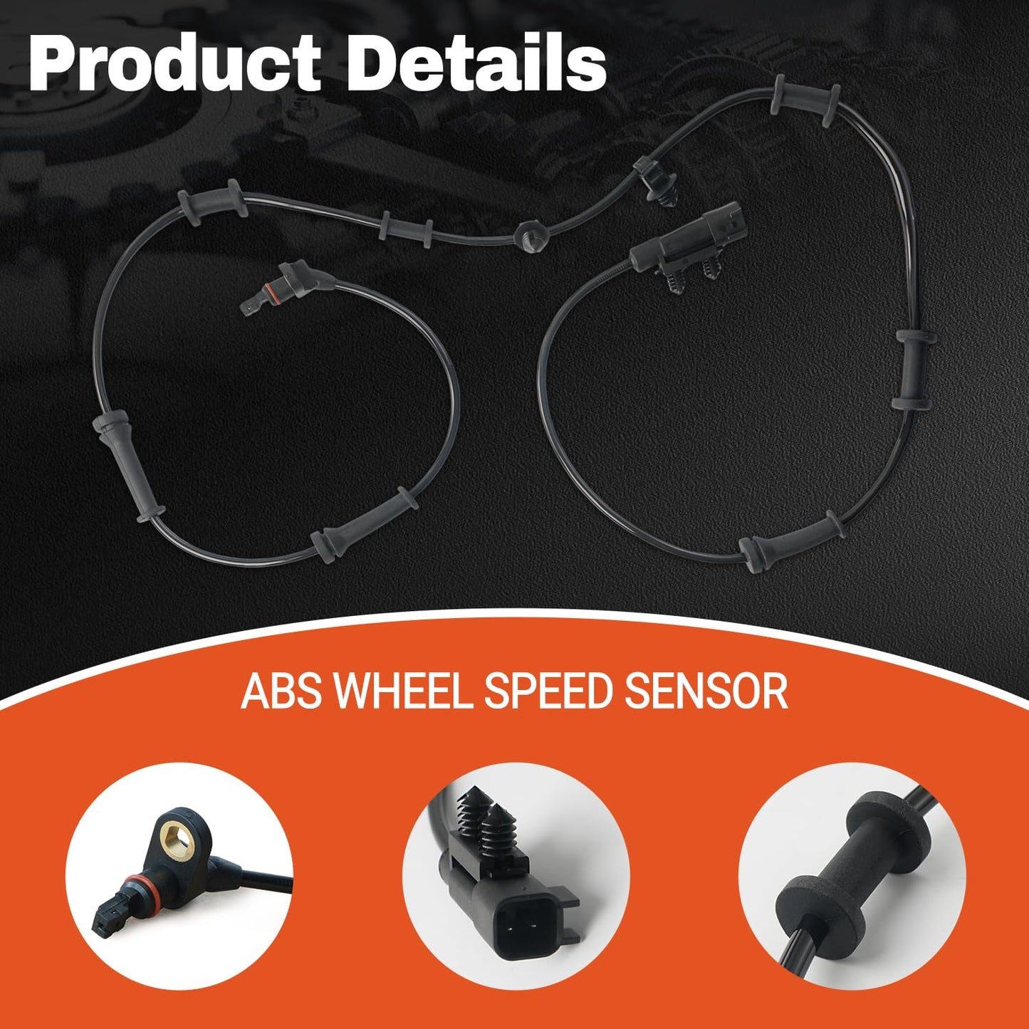 4PCS ABS Wheel Speed Sensor Front & Rear, Left & Right Compatible with 2007-2011 Jeep Wrangler 3.8L, 2012-2017 Jeep Wrangler 3.6L Replace 68003281AA, 68003281AB, 52125003AD, 52125003AB, 52125003AC