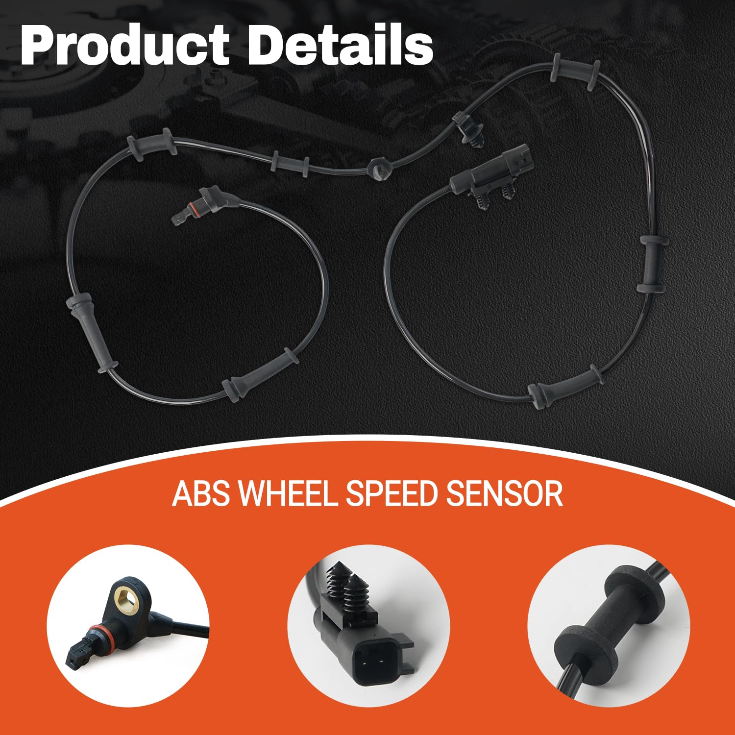 4PCS ABS Wheel Speed Sensor Front & Rear, Left & Right Compatible with 2007-2011 Jeep Wrangler 3.8L, 2012-2017 Jeep Wrangler 3.6L Replace 68003281AA, 68003281AB, 52125003AD, 52125003AB, 52125003AC