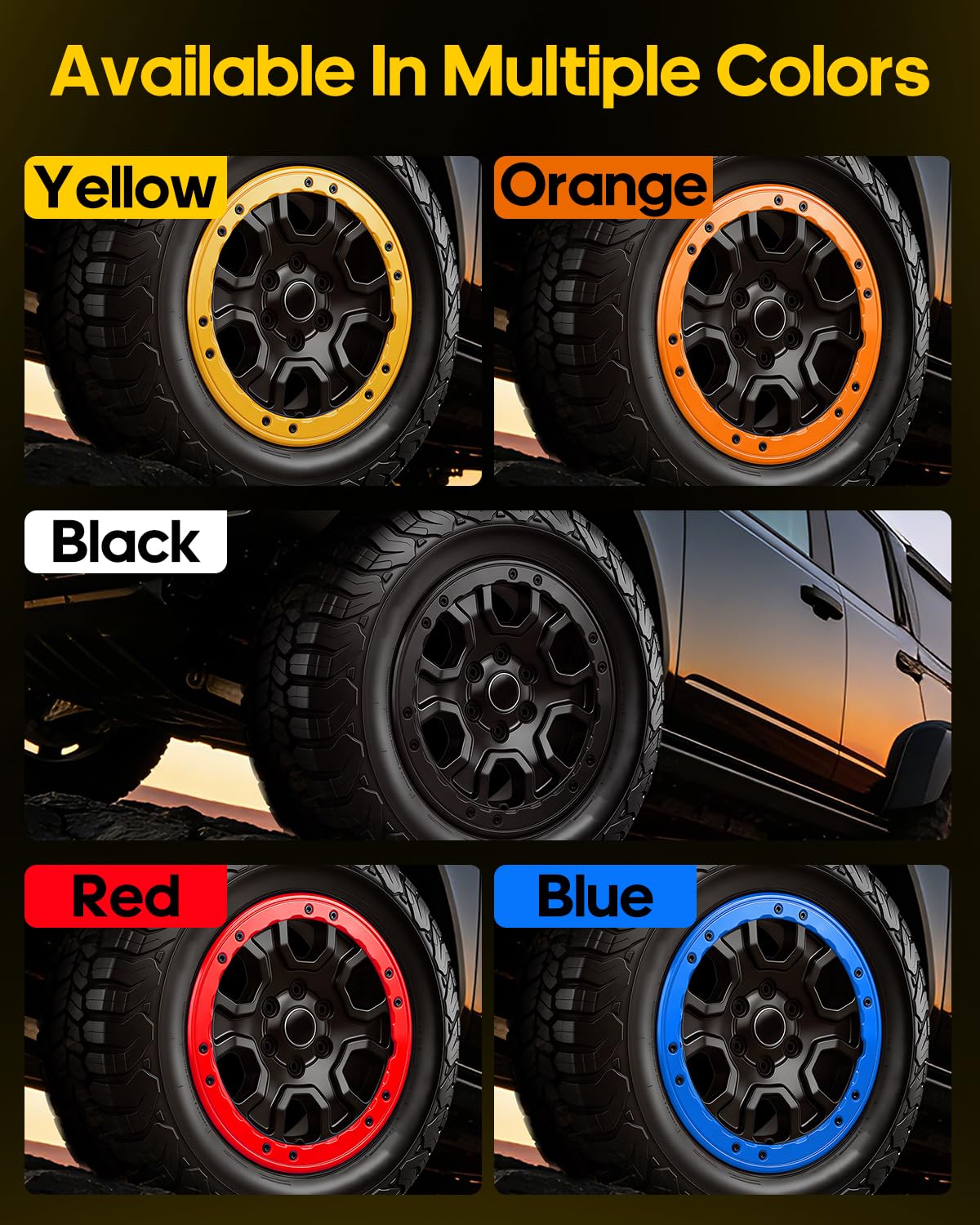 5 Pcs Bead Lock Wheel Trim Rings Kit Fit for 2021-2026 Ford Bronco