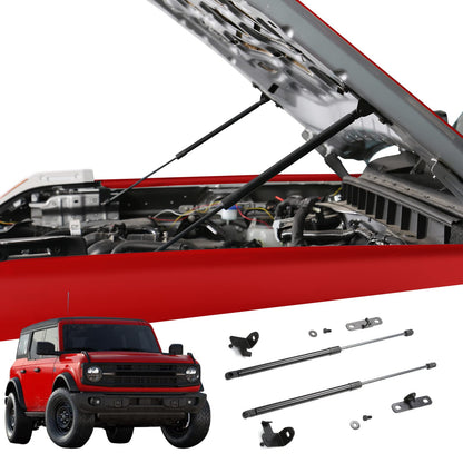 Front Bonnet Hood Lift Supports for Ford Bronco 2021-2026 2/4-Door (Carbon Steel Black)