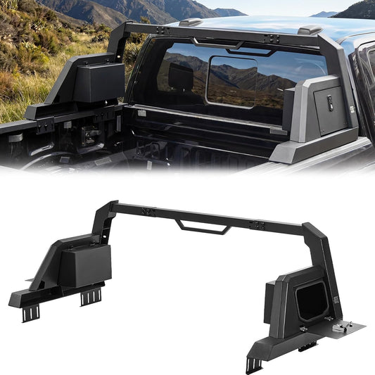 Roll Bar for Full Size Truck with Storage Lock Boxes Compatible with F150, F250, F350, Silverado, Sierra, Ram 1500 2500 3500, Tundra