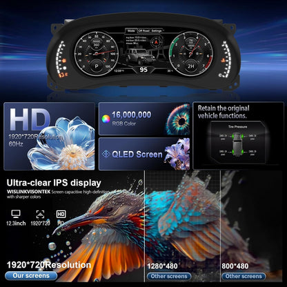 Digital Instrument Cluster Display for Jeep Wrangler JK 2011-2017 Speedometer Upgrade,12.3”HD screen1920*720,2S Fast Boot,Plug&Play,Non-Destructive Install,OTA Upgrade